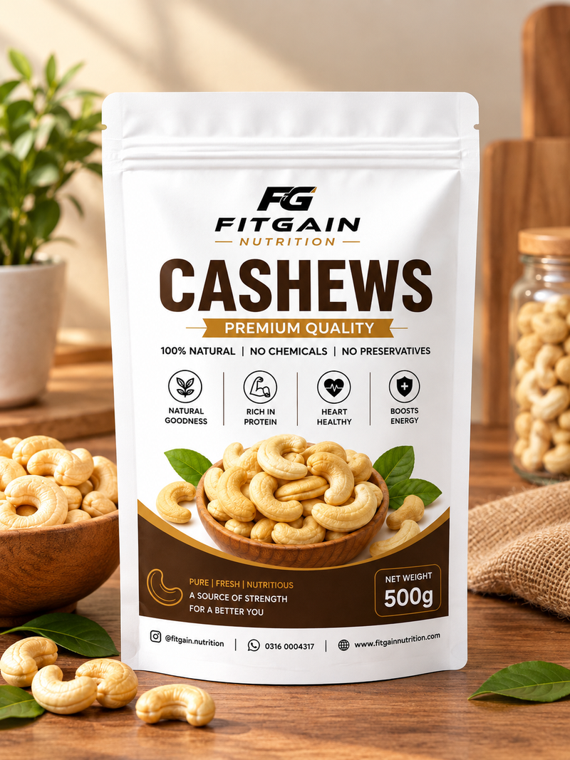 Fitgain Nutrition Cashews - Premium Quality (500g)